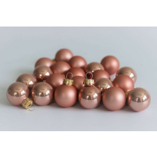 Nonbrand Korall üveg karácsonyi gömbök 8cm 8db karácsonyfadísz