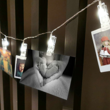 Nonbrand LED fotó klipsz lámpák 1.5m 10LED meleg fehér karácsonyfa izzósor