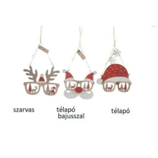 Nonbrand M.H.00729 Xmas szemüveg függődísz,fa 15x15cm karácsonyfadísz