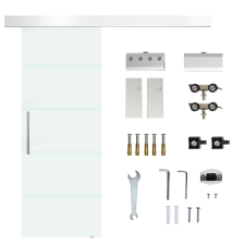 Nonbrand Matt üveg tolóajtó, Alumínium/Üveg/Acél, 210 cm nyílászáró