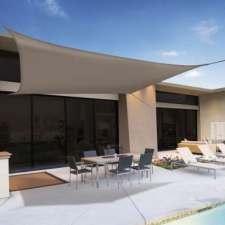 Nonbrand Négyszög Napvitorla 3,6x3,6m - barna kerti bútor