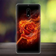 Nonbrand Nokia 6 Szilikon Tok - Lángoló Rózsa tok és táska