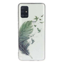 Nonbrand Samsung Galaxy A71 Tok - Átlátszó Szilikon - Madártoll tok és táska