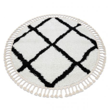 Nonbrand Szőnyeg BERBER CROSS fehér Rojt shaggy kör 160 cm lakástextília