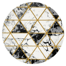 Nonbrand Szőnyeg kerek ESTEMA MARBLETRIANGLES fekete r120 lakástextília