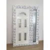 Nonbrand Temze Kétszárnyas bejárati ajtó, 138x208 cm, 5 üveges, műanyag, fehér