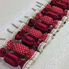 Nonbrand Textil szaloncukor (10 db-os szett) karácsonyfadísz
