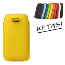 Nonbrand UP TAB! PU bõrtok - álló, kihúzó pánt - SÁRGA tablet tok