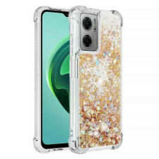 Nonbrand Xiaomi Poco M4 5G, Szilikon mobiltok, csillogó, liquid folyadék, Arany tok és táska
