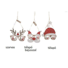 Nonbrand Xmas szemüveg függődísz, fa 15x15cm karácsonyfadísz