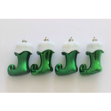 Nonbrand Zöld függeszthető karácsonyfadísz csizmák 8cm 4db karácsonyfadísz