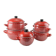 Nonbrand ZOMÁNCOS PÖTTYÖS Edénykészlet 10 RÉSZES edény