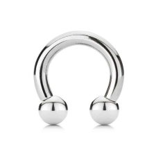 NoNo Patkó piercing golyó végekkel ezüst színű (ezüst színű 10mm - 4mm) testékszer