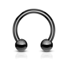 NoNo Patkó piercing golyó végekkel fekete színű (fekete színű 8mm - 3mm) testékszer