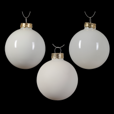 Norand KARÁCSONYFADÍSZ GÖMB SZETT ÜVEG 21DB-OS TÖBB MÉRET TEJFEHÉR karácsonyfadísz