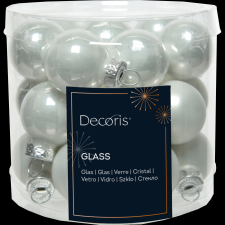 Norand KARÁCSONYFADÍSZ GÖMB SZETT ÜVEG 24 DB-OS TEJFEHÉR karácsonyfadísz