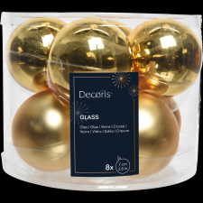 Norand KARÁCSONYFADÍSZ GÖMB SZETT ÜVEG 8DB-OS ARANY karácsonyfadísz