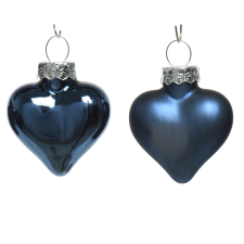 Norand KARÁCSONYFADÍSZ SZÍV ALAKÚ SZETT 12 DB ÉJKÉK karácsonyfadísz