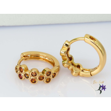  Nóri antiallergén szinesköves karika fülbevaló-18K fülbevaló