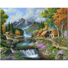 Norimpex Gyémánt festés Hegyi folyó melletti ház 30x40cm kreatív és készségfejlesztő