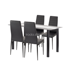  Norman 4+1 étkező garnitúra fekete bútor