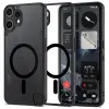  Nothing CMF Phone 2 Pro telefontok - Tech-Protect Magmat MagSafe kompatibilis áttetsző műanyag hátlap tok, fekete szilikon kerettel