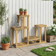  Növényállvány Fehér 90 x 25 x 73 cm Tömör Akácfa kerti dekoráció