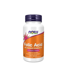 Now Folsav 800mcg + 25mcg B-vitamin - Folic Acid with B-12 (250 Tabletta) vitamin és táplálékkiegészítő