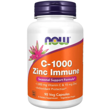 Now Foods C 1000mg Zinc Immune 90 vegán kapszula vitamin és táplálékkiegészítő