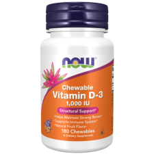 Now Foods D-3 1000 IU 180 rágótabletta D3 vitamin Now Foods vitamin és táplálékkiegészítő