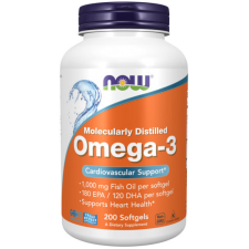 Now Foods Omega-3 Halolaj 200 Lágykapszula Molecularly Distilled vitamin és táplálékkiegészítő