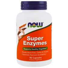 Now Foods, Super Enzymes, Emésztés elősegítő enzimek, 90 db vitamin és táplálékkiegészítő