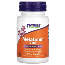 Now Melatonin, 5 mg, 60 db, NOW Foods gyógyhatású készítmény