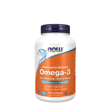 Now Omega-3 Halolaj lágykapszula (Enteric Coated) (180 Lágykapszula) vitamin és táplálékkiegészítő