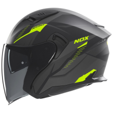Nox N130 Myst nyitott sisak matt fekete-fluo sárga bukósisak
