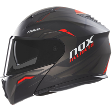 Nox N968 Ultra felhajtható motoros bukósisak matt fekete-piros bukósisak