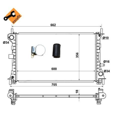NRF Hűtő, motorhűtés NRF 509638 vízhűtő