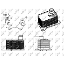 NRF Olajhűtő, motorolaj NRF 31332 vízhűtő