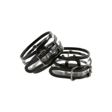 NS Novelties BARE BONDAGE ANKLE CUFFS boka bilincs fekete/átlátszó bilincs, kötöző