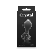 NS Novelties Crystal Rose - vízálló, üveg anál dildó - 8,9 cm (fekete) műpénisz, dildó