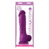 Ns Toys NS Novelties ColourSoft 8" Dildo - szilikon, letapasztható, herés, élethű dildó - 24 cm (lila)