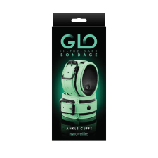 Ns Toys NS Novelties Glo Bondage Ankle Cuff - bőr kötöző (fehér-zöld) bilincs, kötöző