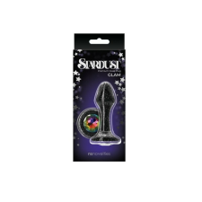 Ns Toys NS Novelties Stardust Glam - vízálló, üveg anál dildó - 9,5 cm (fekete) anál