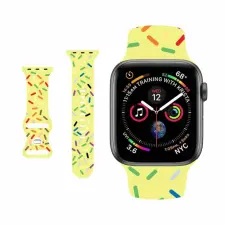 NUBO Apple Watch kompatibilis szilikon pótszíj - sárga - 42/44/45/46mm okosóra kellék