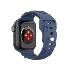 NUBO Apple Watch kompatibilis szilikon pótszíj - sötétkék - 42/44/45/46mm okosóra kellék