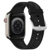 NUBO Apple Watch kompatibilis szövet hatású szilikon pótszíj - fekete - 42/44/45/46mm
