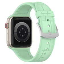 NUBO Apple Watch kompatibilis szövet hatású szilikon pótszíj - mentazöld - 38/40/41mm okosóra kellék