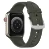 NUBO Apple Watch kompatibilis szövet hatású szilikon pótszíj - sötétzöld- 42/44/45/46mm
