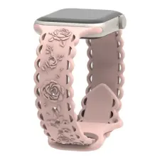 NUBO Apple Watch lézergravírozott szilikon szíj - rózsaszín - 42/44/45/46mm okosóra kellék