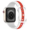 NUBO Apple Watch szíj - bicolor szilikon - fehér-piros - 38/40/41 mm - Series 1-11 kompatibilis